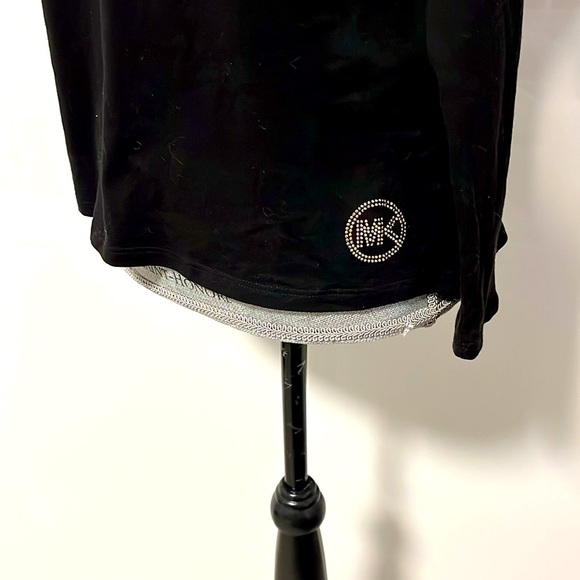 NWOT Michael Kors Long Sleeve Cotton Top Gold Accent, Size M - Picture 3 of 8